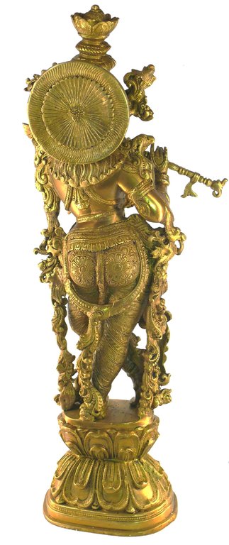 Krishna, auf Sockel stehend mit Flöte