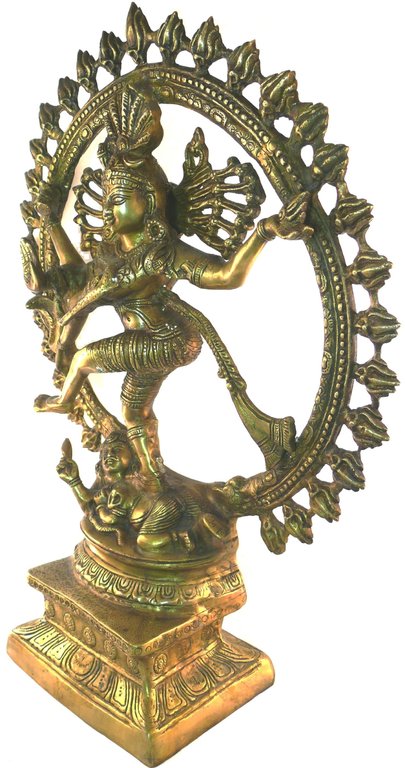 Shiva Natraraja 64 cm Messig antik gebeizt