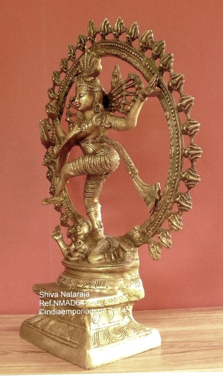 Shiva Natraraja 64 cm Messig antik gebeizt